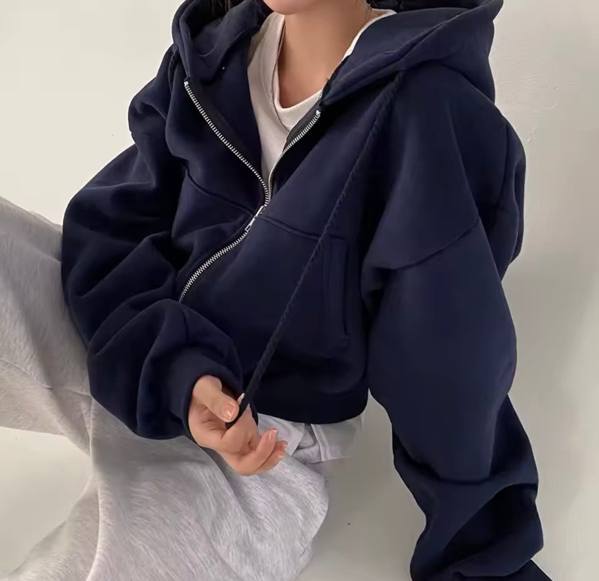Cloud Nine Oversized Zip Hoodie 🩶