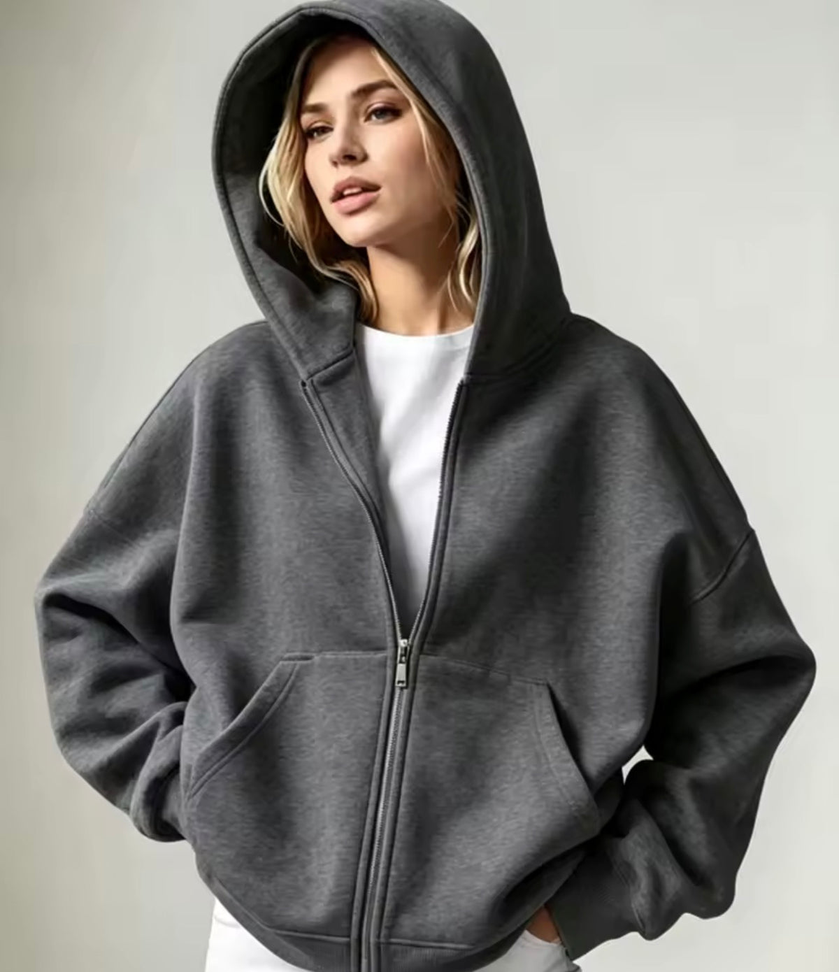 Midnight Muse Oversized Zip Hoodie 🖤👑