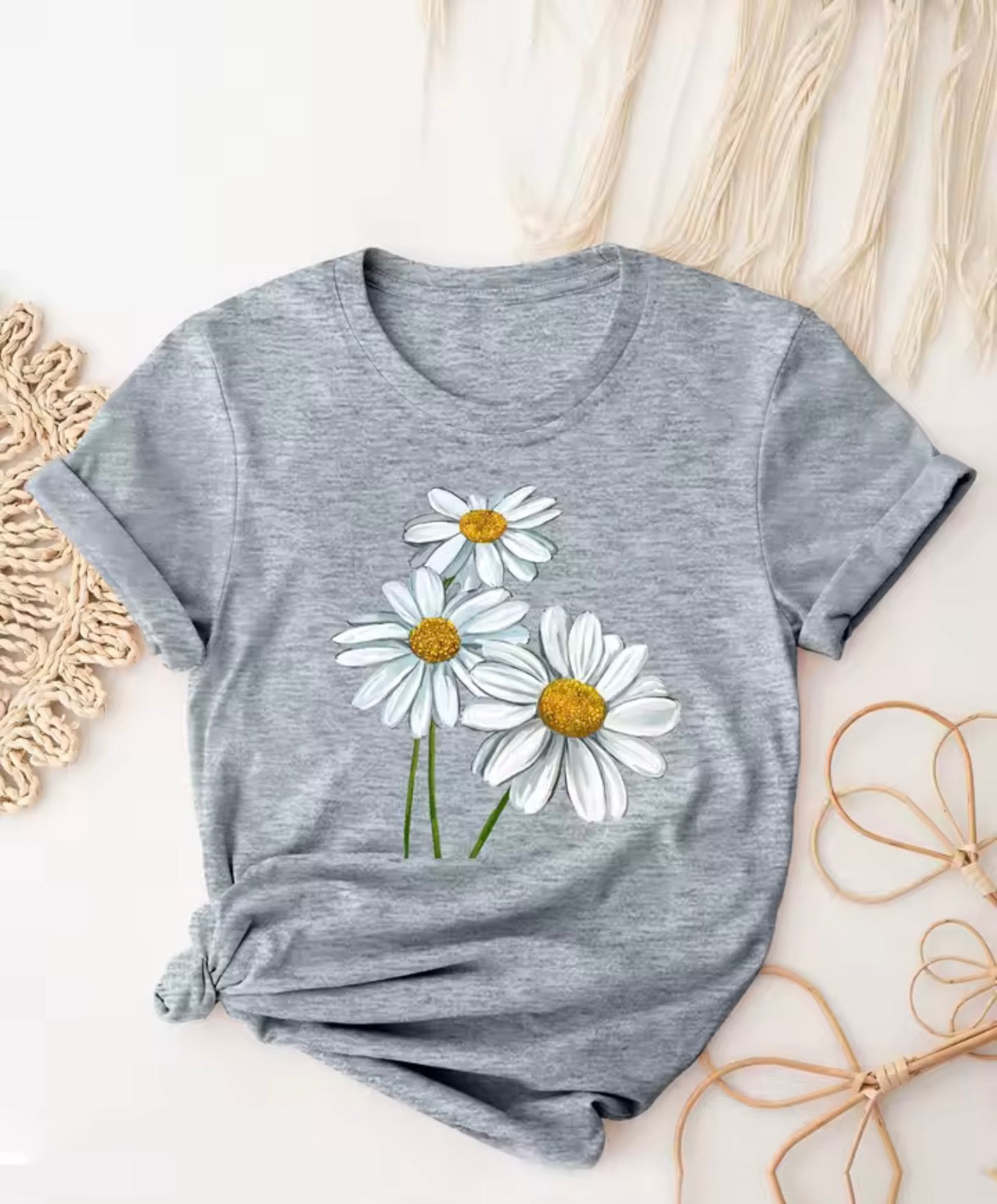 Daisy printed causal T-shirt