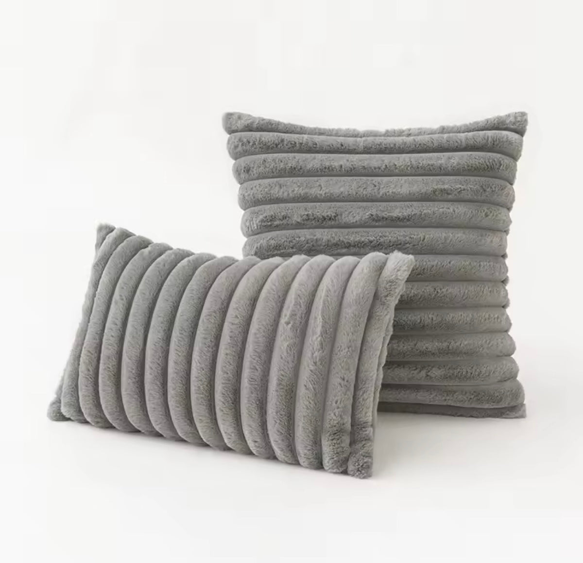 💕 Blush Luxe Ribbed Plush Cushion Covers