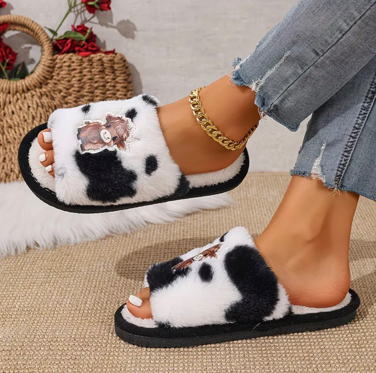 Highland Hugs Fluffy Slippers – Available in 4 Gorgeous Colours 🐮�