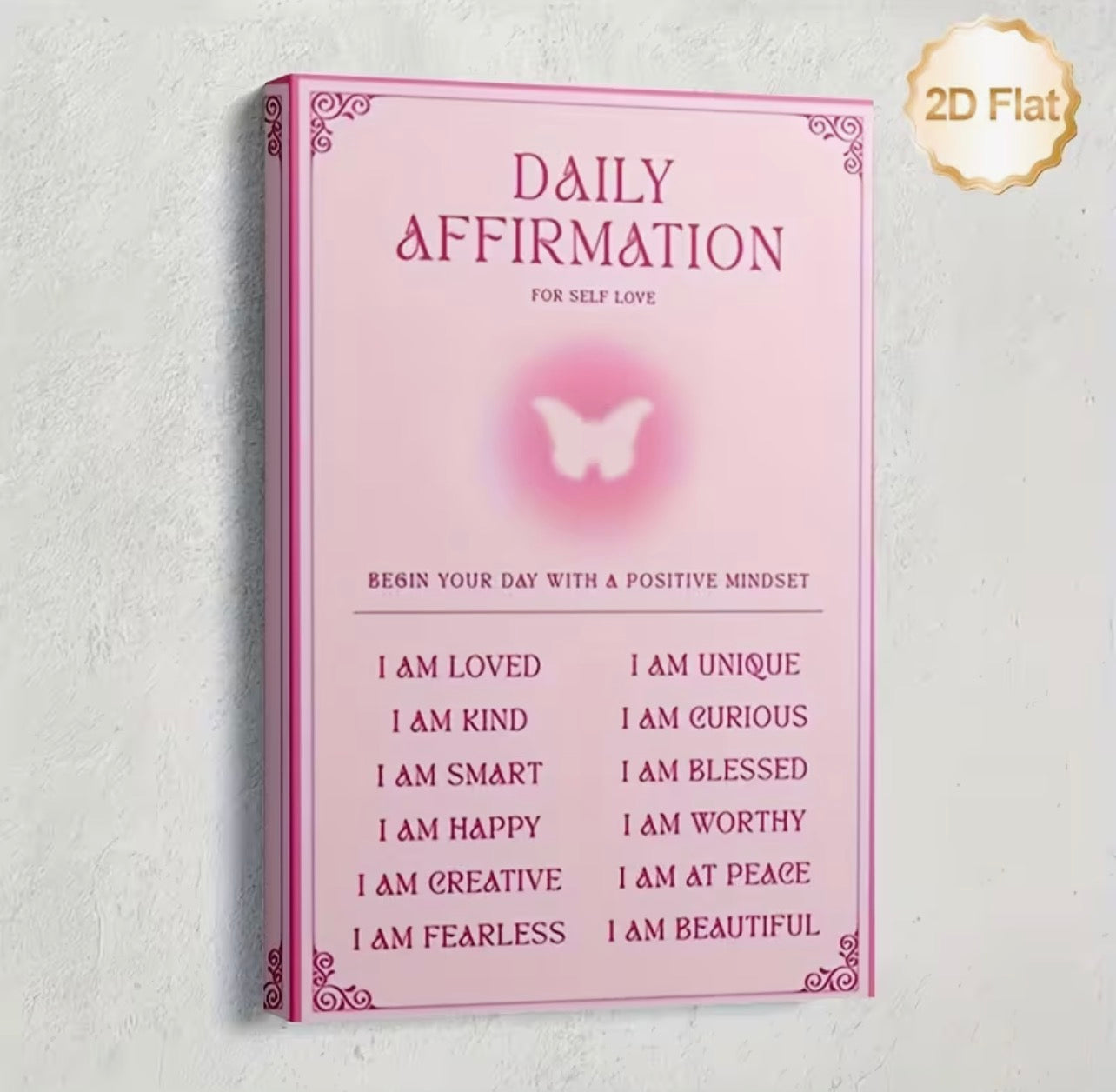 Daily affirmations frame
