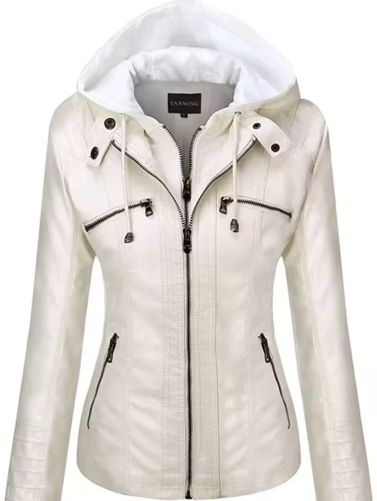Hooded leather jacket two pieces set ( removable ) *PRE ORDER *