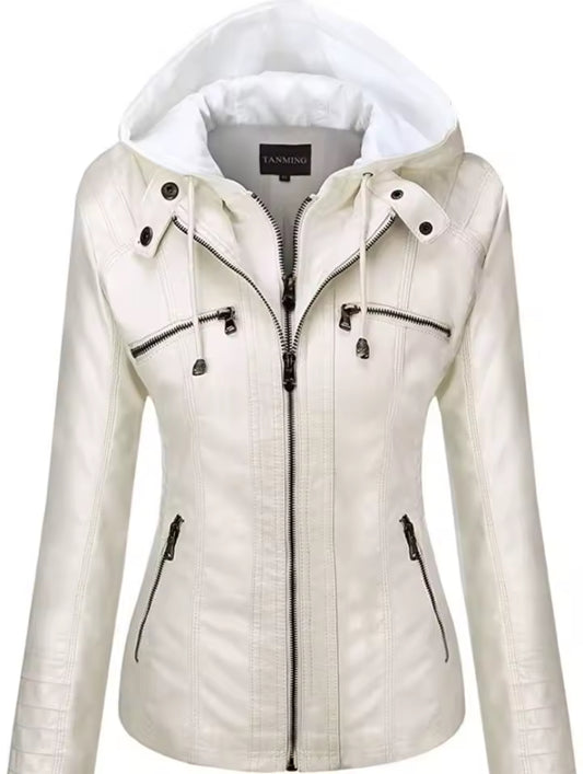 Hooded leather jacket two pieces set ( removable ) *PRE ORDER *