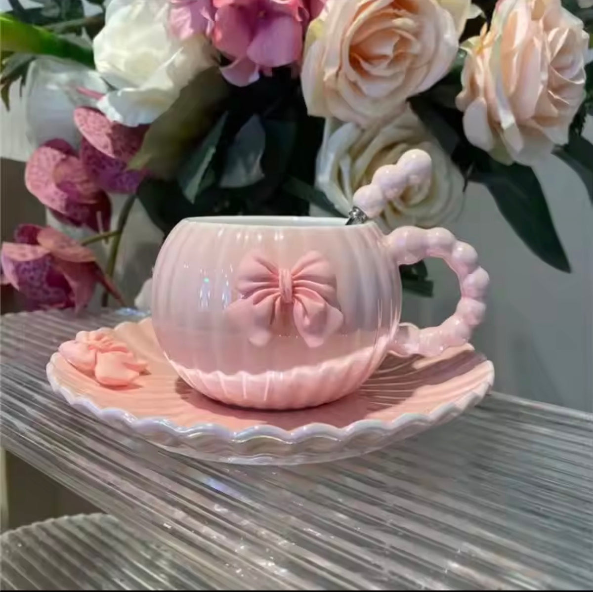 Blush Bow Princess Teacup & Saucer Set
