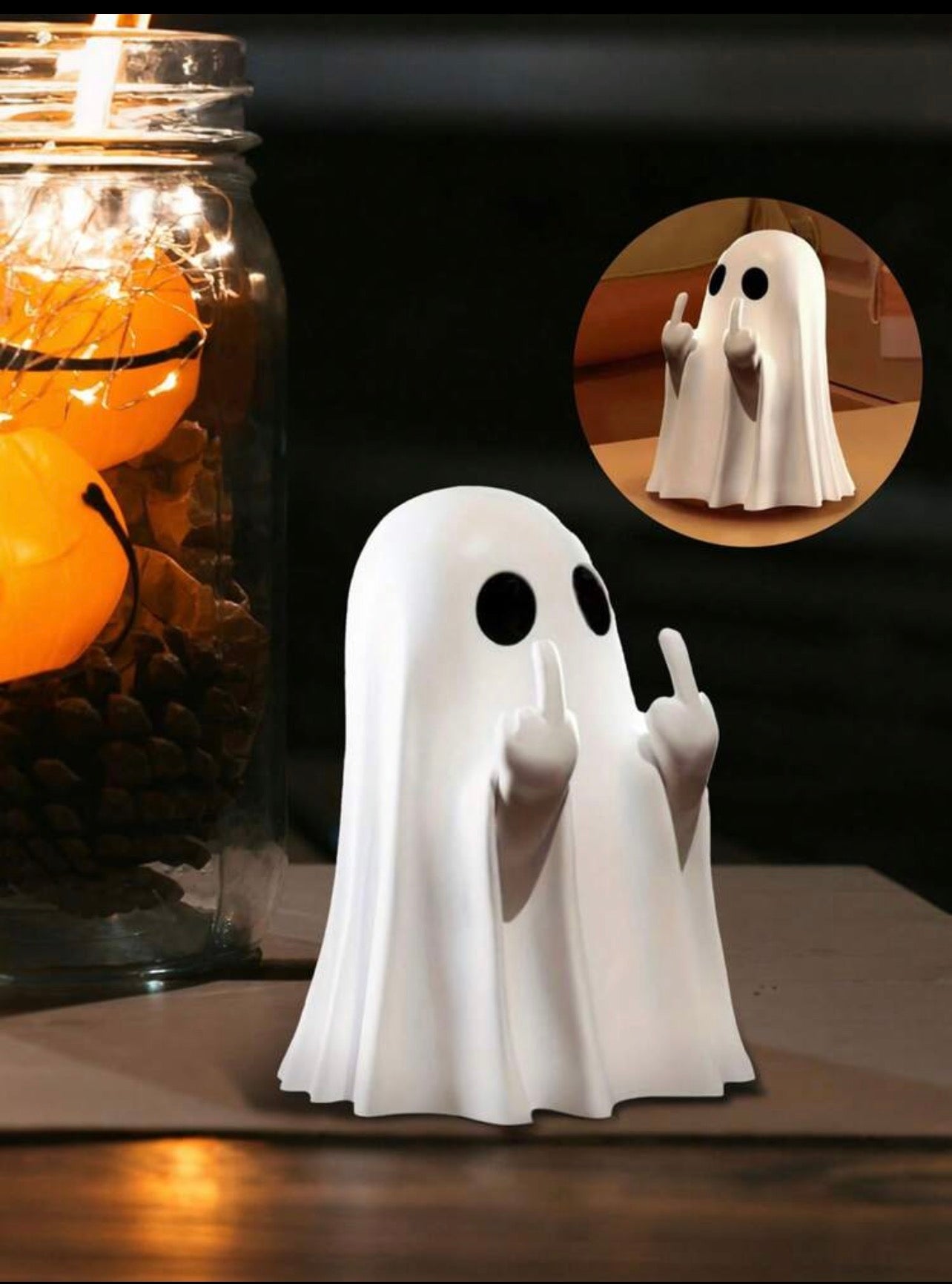 2 pcs white Funny ghost small ornaments