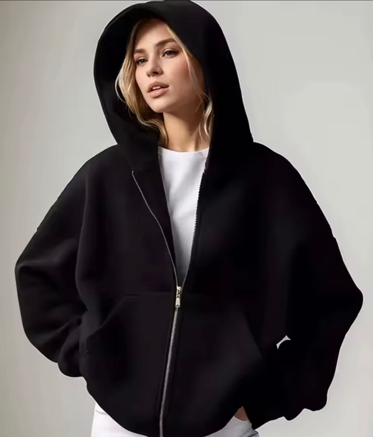 Midnight Muse Oversized Zip Hoodie 🖤👑