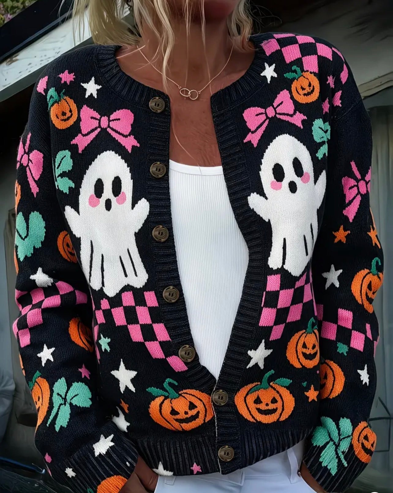 Cute Halloween printed cardigan