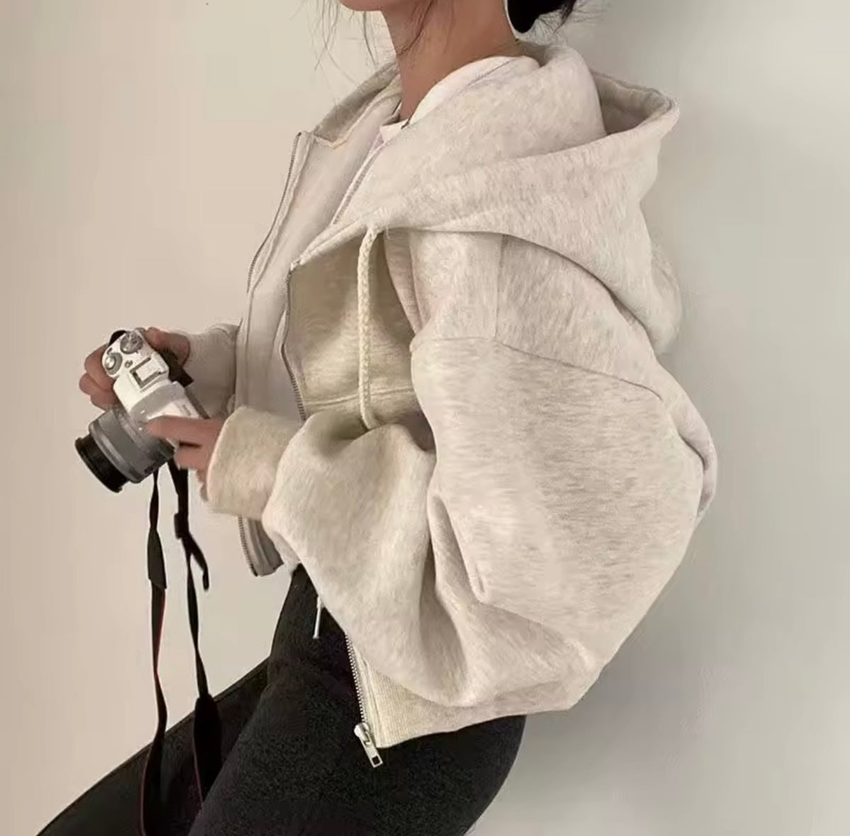 Cloud Nine Oversized Zip Hoodie 🩶