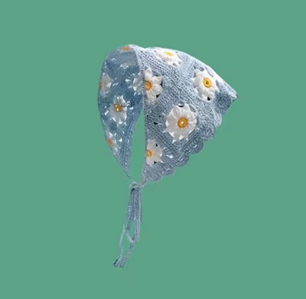 Cute handmade crochet hollow headscarf