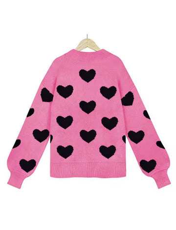 Heart valentines pullover loose sweater *PRE ORDER*