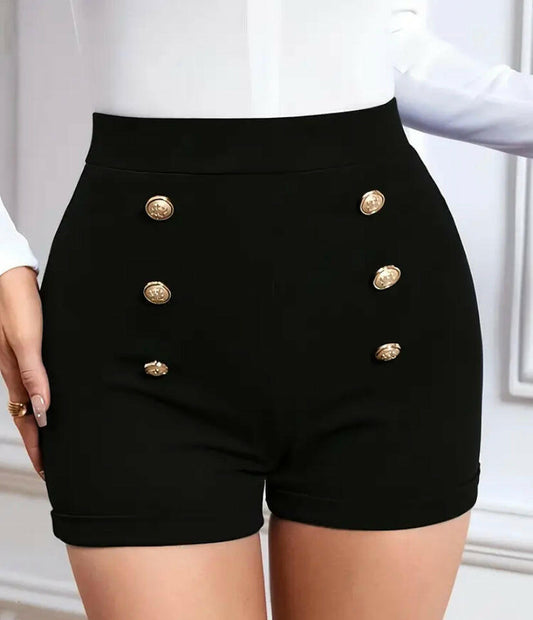 Gold button decor short.