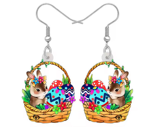 Bunny basket earrings * pre order*