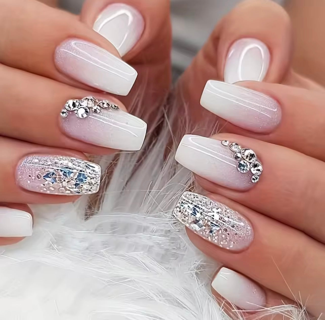 White weddings nails