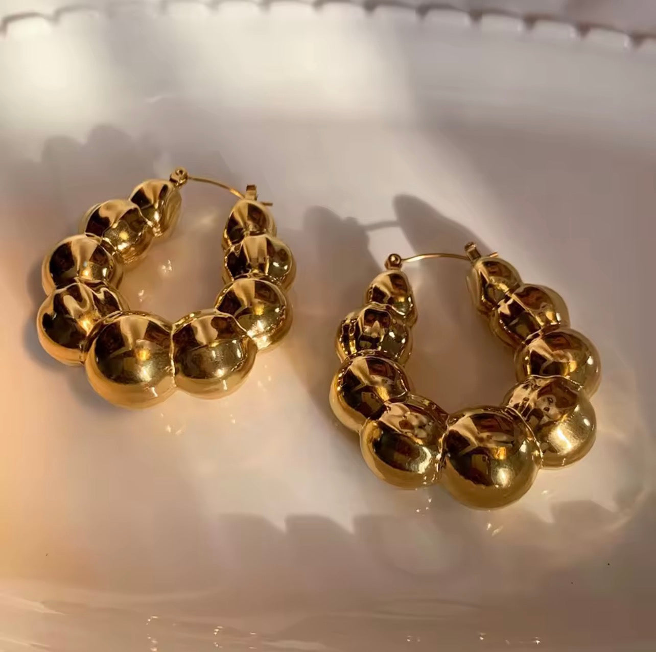 Punk vintage gold plated earrings