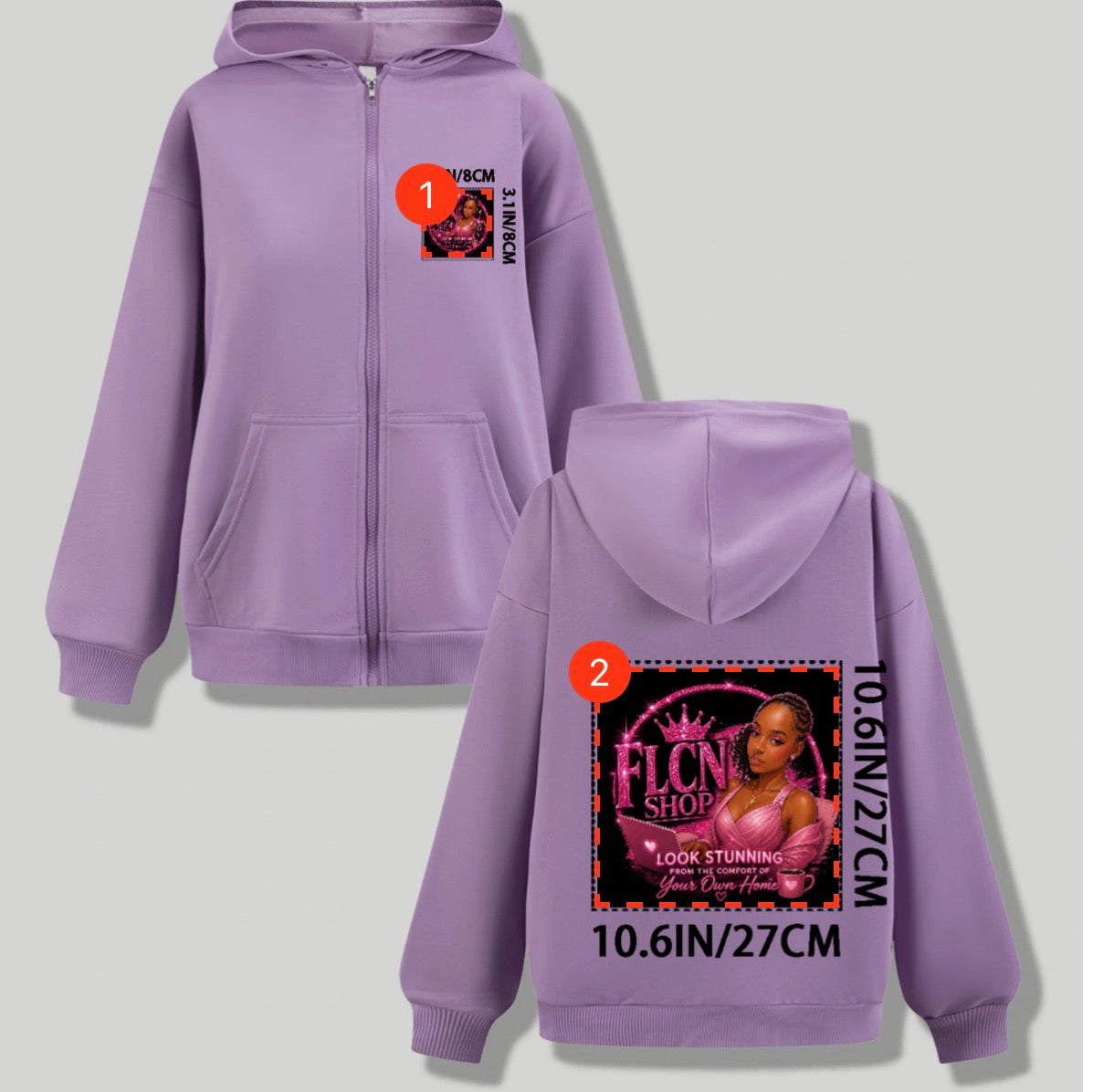 FLCN shop logo printed hoodies