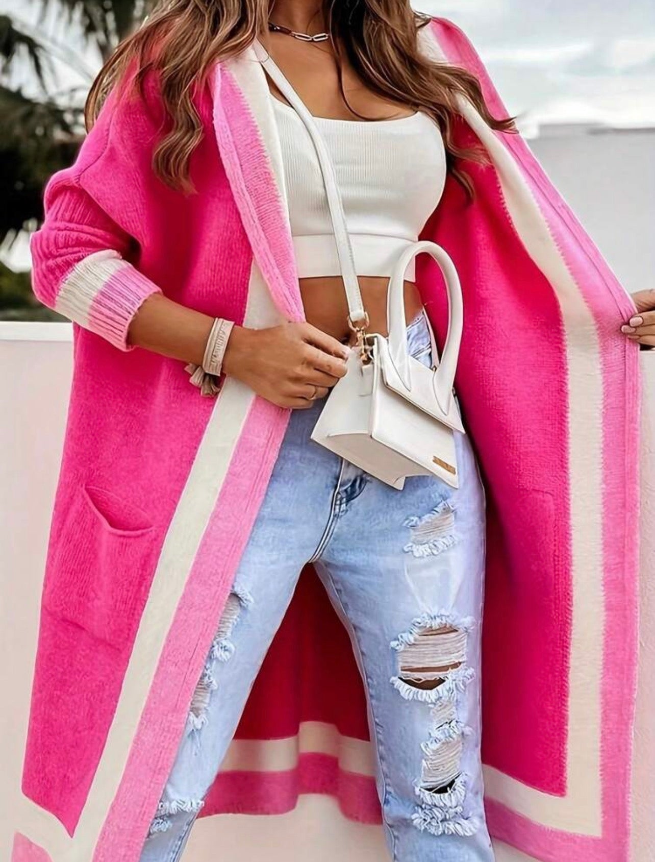 FLCN pink statement Cardigan