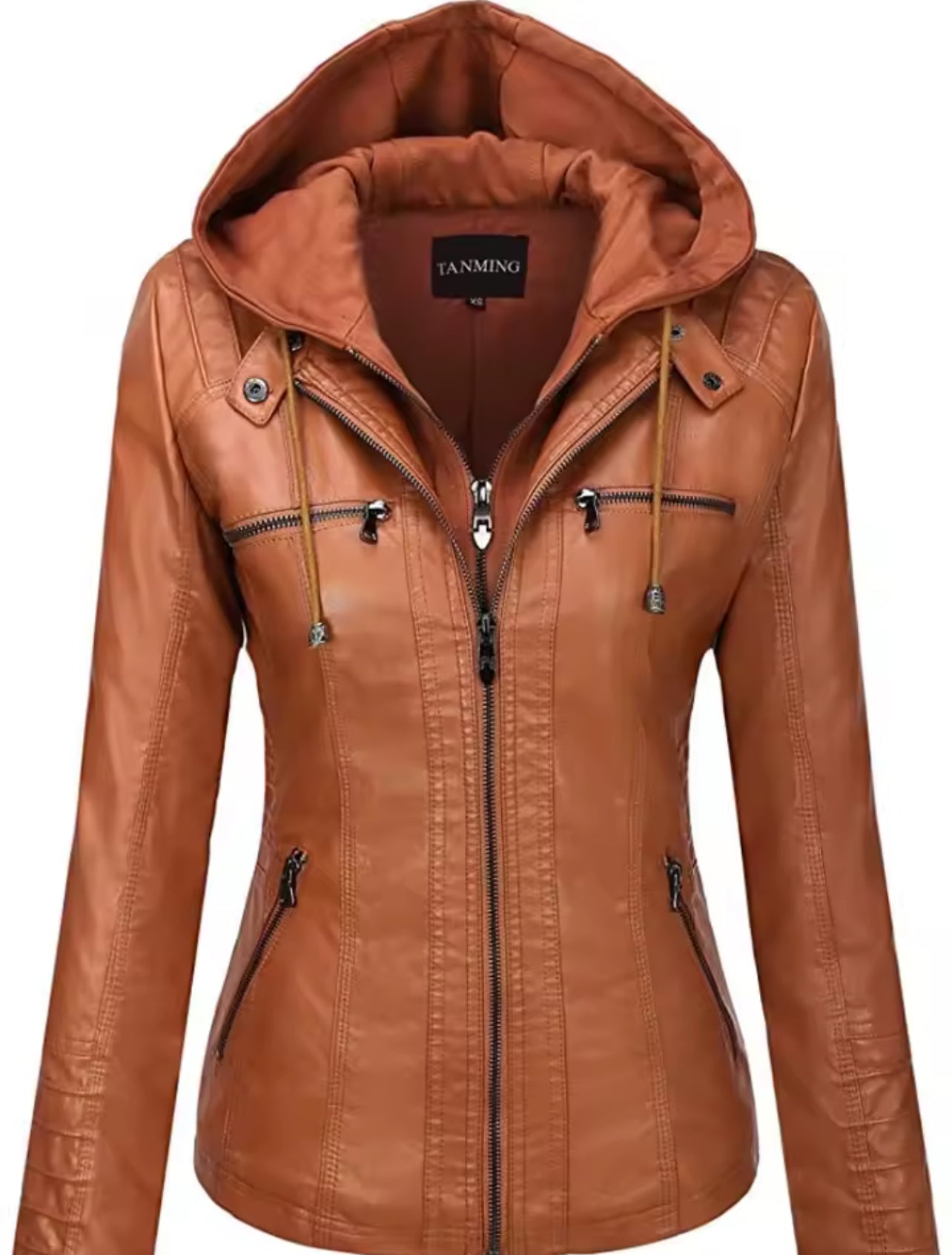 Hooded leather jacket two pieces set ( removable ) *PRE ORDER *