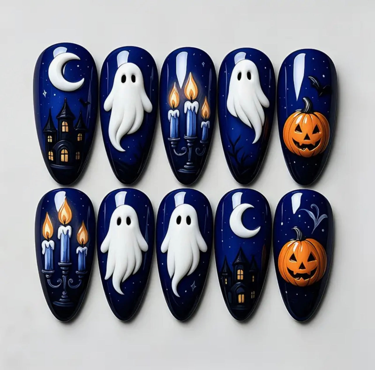 Halloween press on nails.