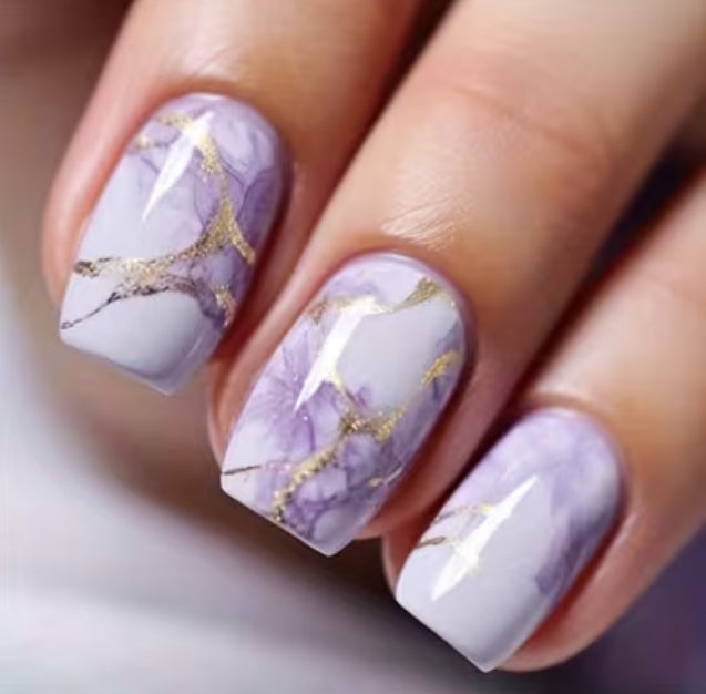 Gradient purple press on nails