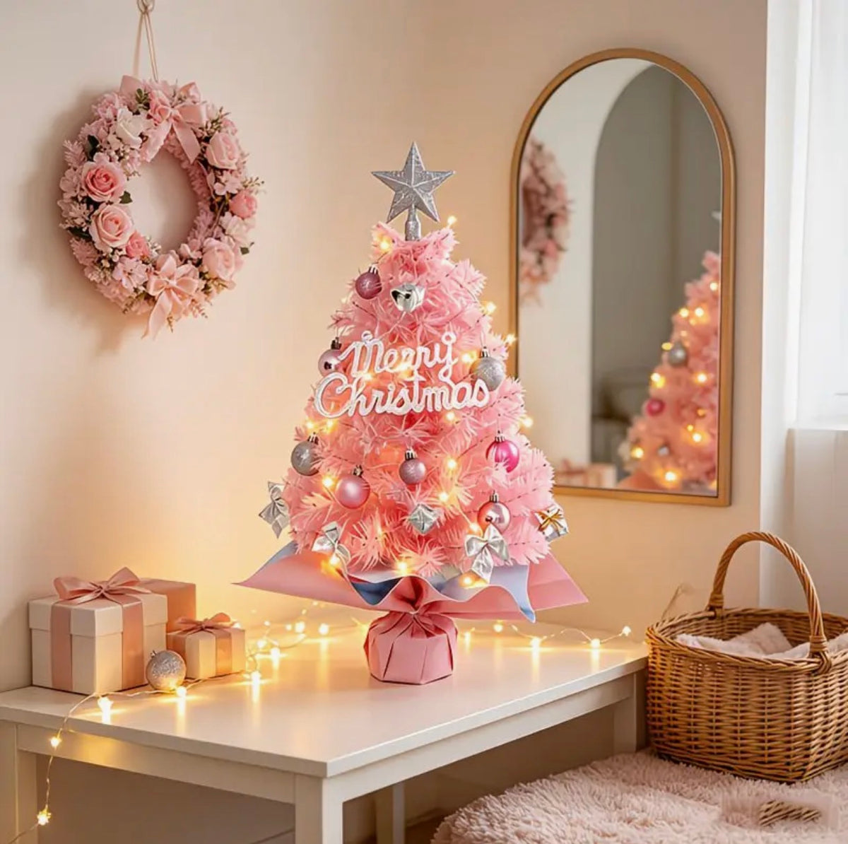 💕 Blush & Sparkle Christmas Tree 🎄✨