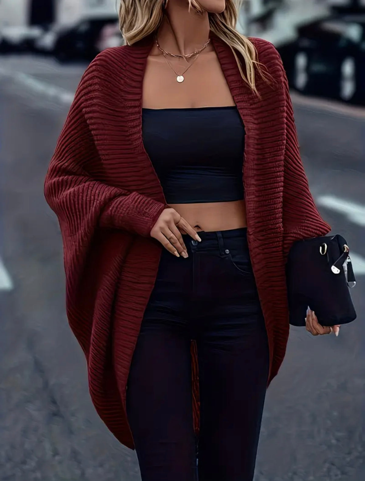 Burgundy Cocoon Cardigan 🍷🤎✨
