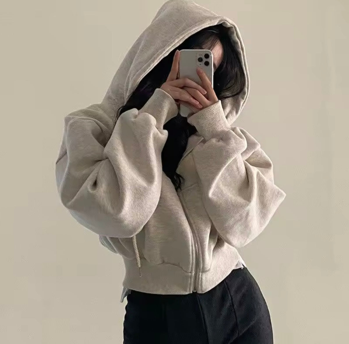 Cloud Nine Oversized Zip Hoodie 🩶