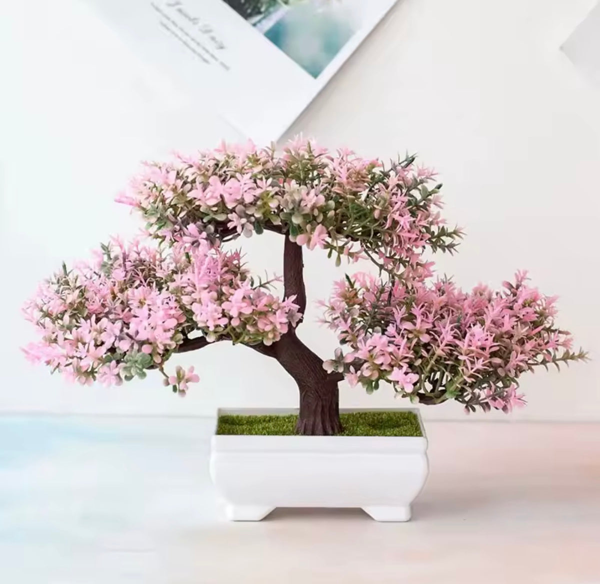 🌸🩷 Blossom Elegance Pink Cherry Blossom Artificial Bonsai Tree – Decorative Potted Plant ✨