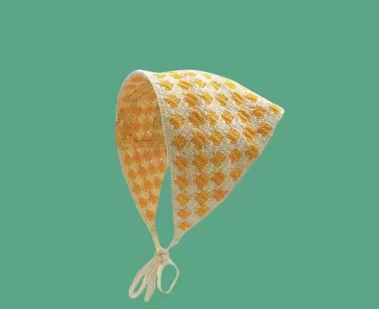 Cute handmade crochet hollow headscarf