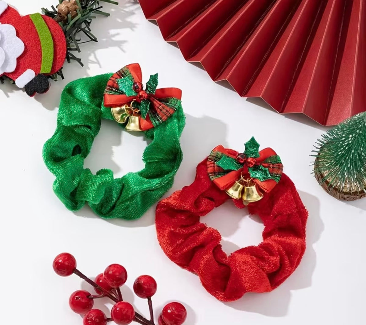 FLCN Jingle Bell Velvet Christmas Scrunchie 🎀🎄