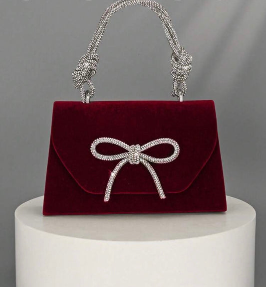 The Burgundy Bow Luxe Bag