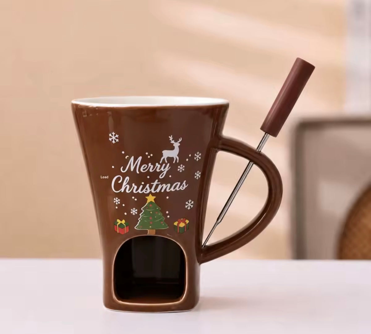 🎄 Festive Choco Bliss Christmas Fondue Mug Set