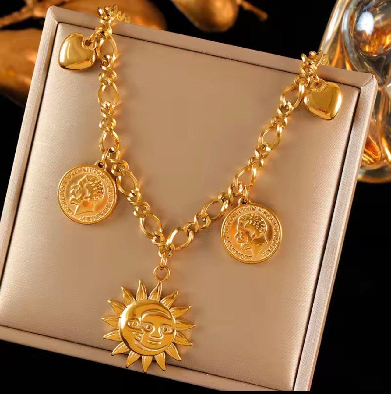 Stainless steel gold necklace