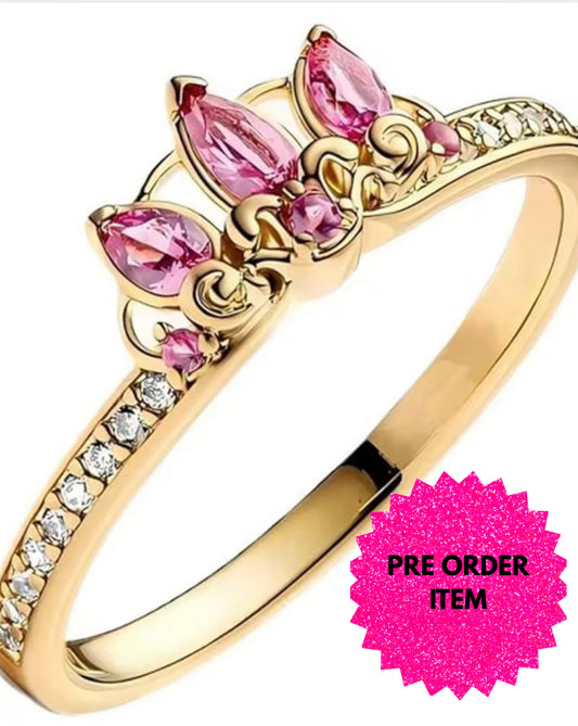 Pink crown ring