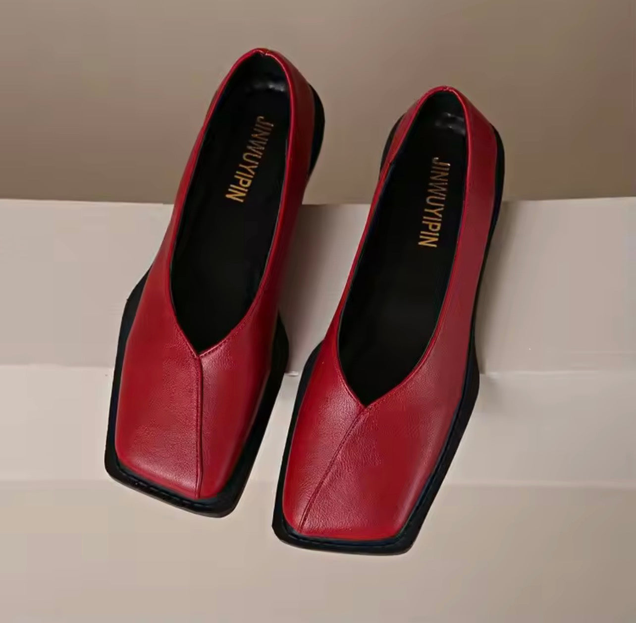 Square toe Mary Jane style shoes