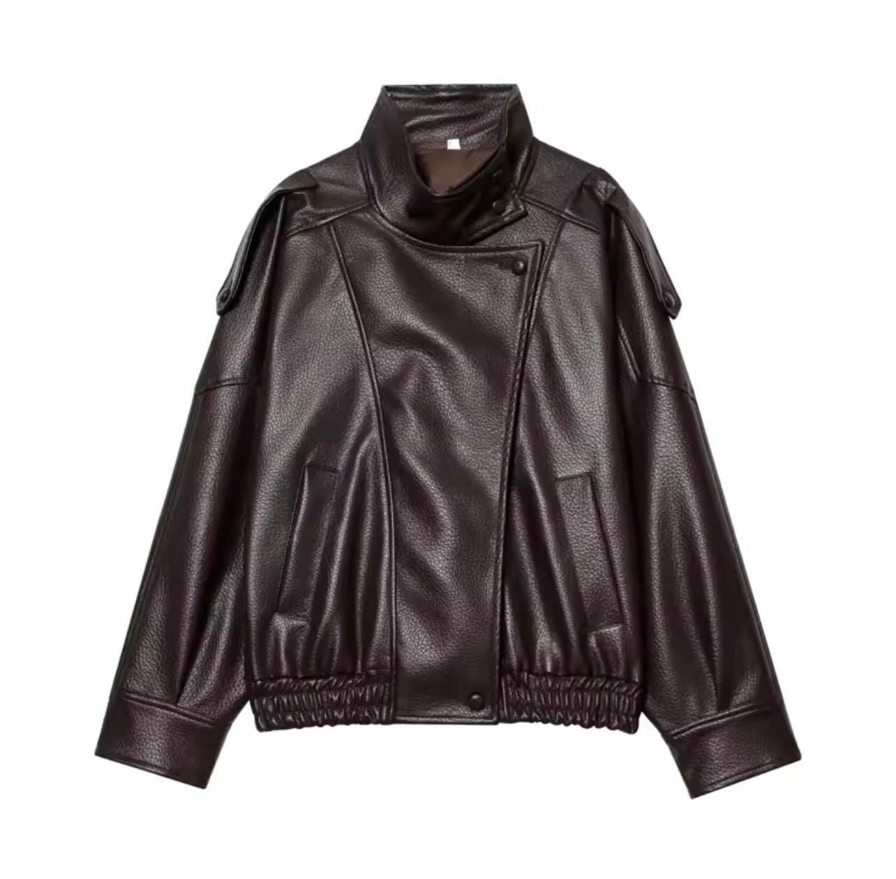 Chocolate Faux-Leather Jacket