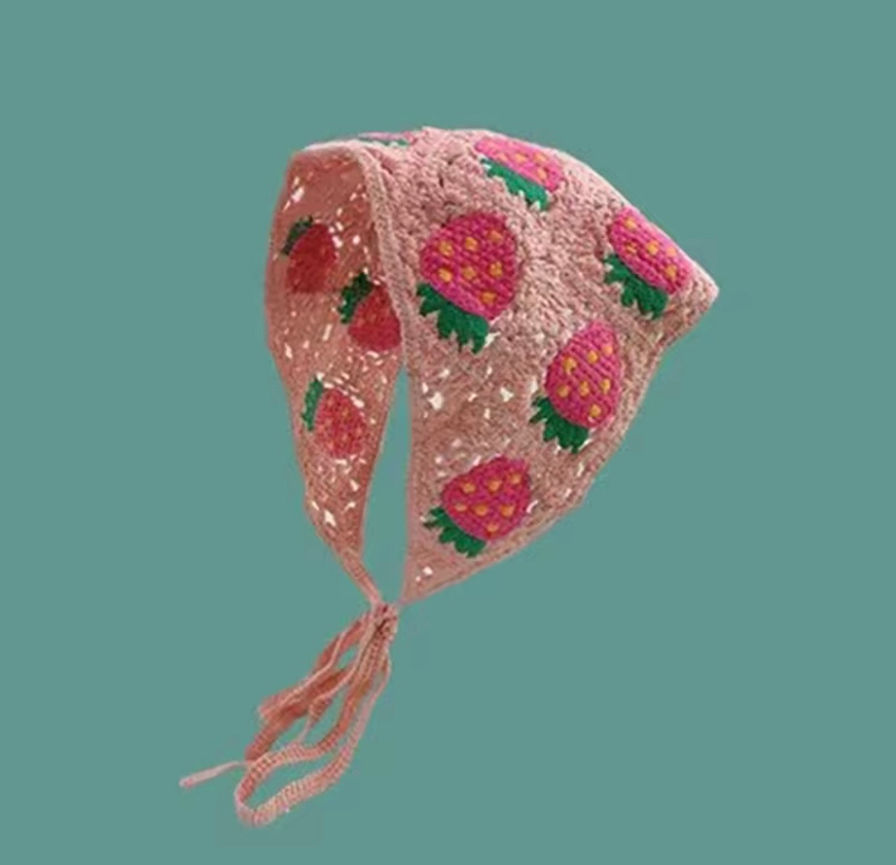 Cute handmade crochet hollow headscarf