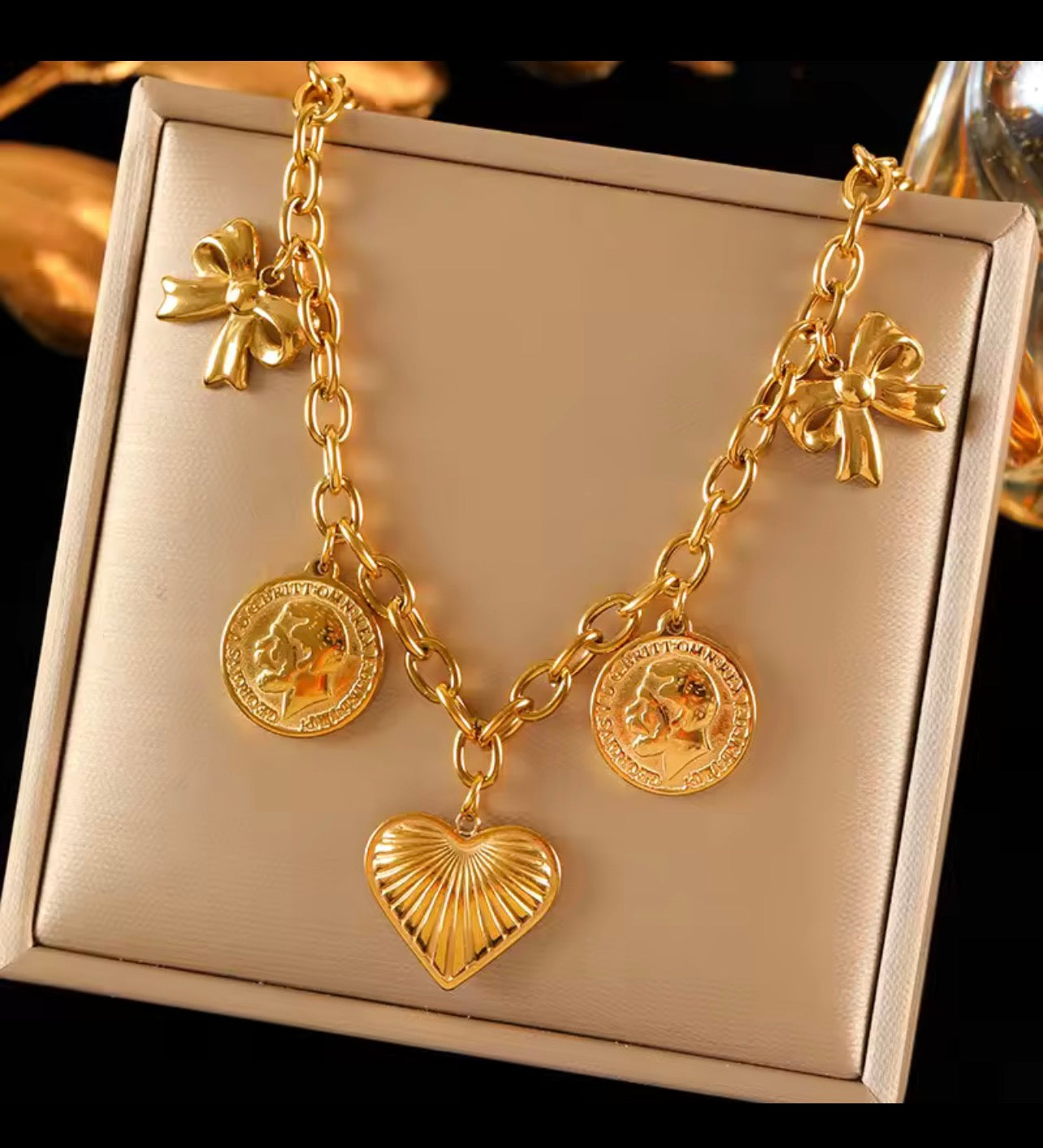 Stainless steel gold necklace