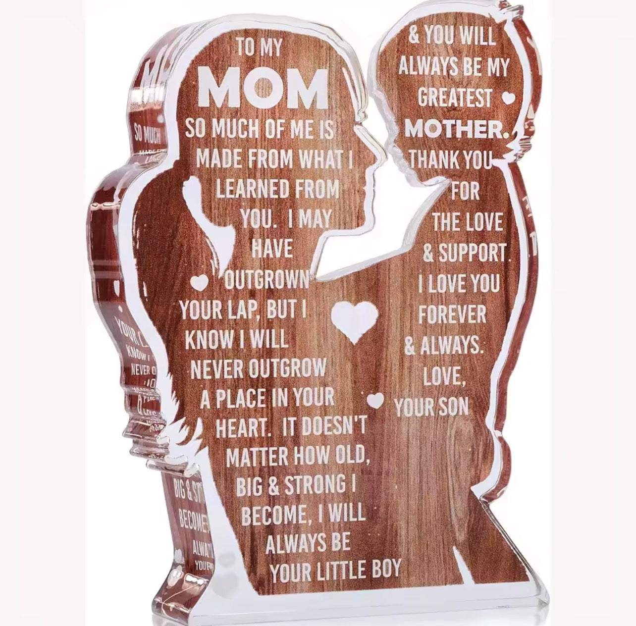 Mom to son & mom to daughter plaque with heartfelt message  * pre order*