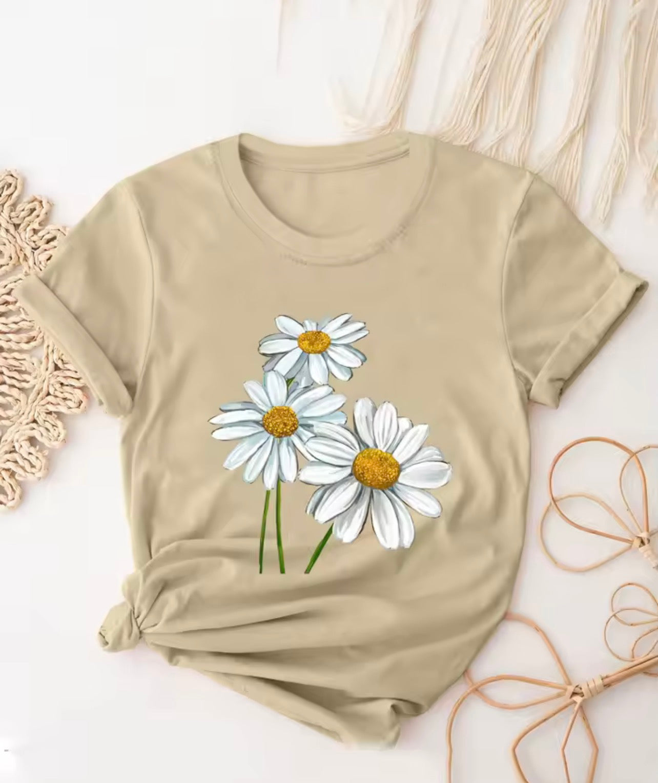 Daisy printed causal T-shirt
