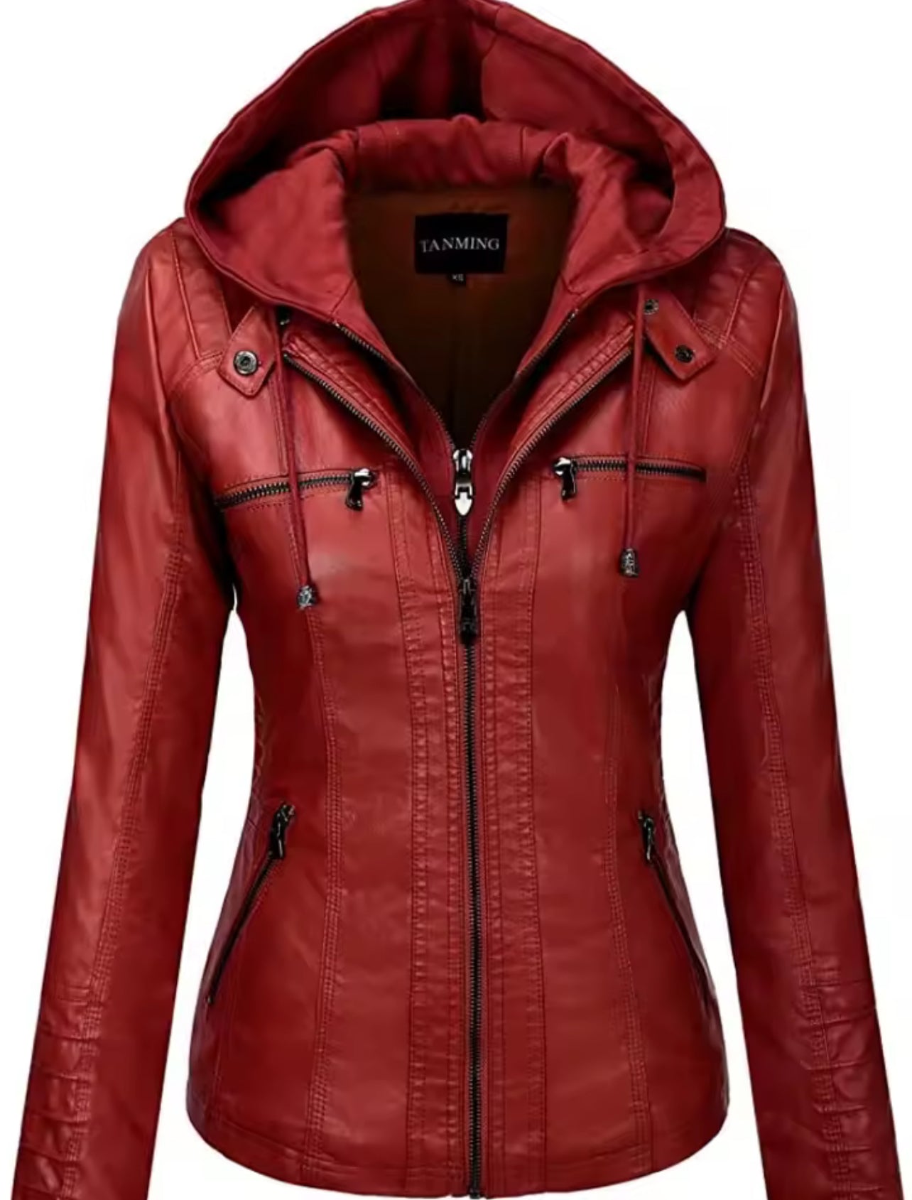 Hooded leather jacket two pieces set ( removable ) *PRE ORDER *