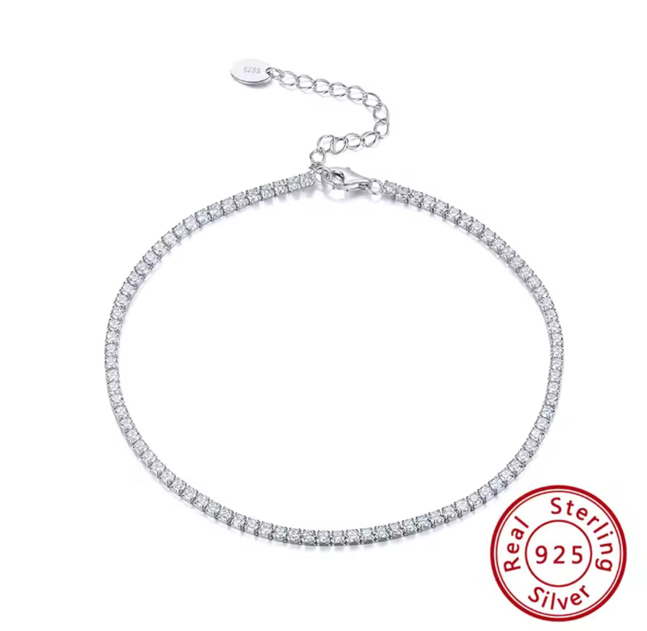 925 real sterling sliver anklet