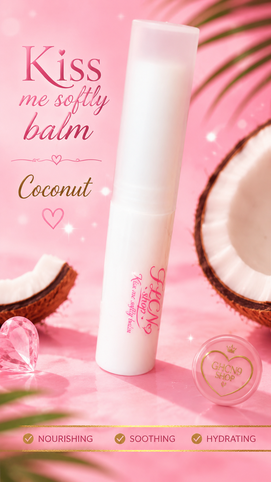 Kiss Me Softly Lip Balm – Strawberry, Coconut & Grape | FLCN Shop