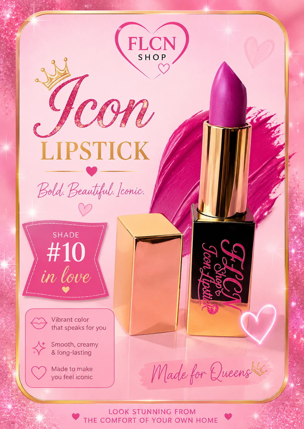 FLCN Icon Lipstick | Creamy Long-Lasting Lipstick | Shades #10–#24