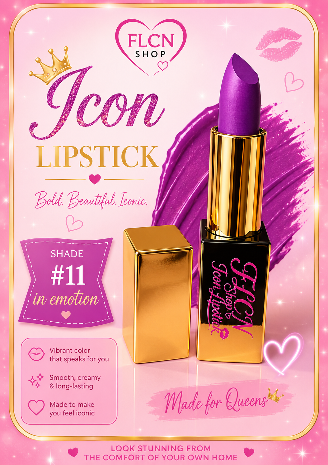FLCN Icon Lipstick | Creamy Long-Lasting Lipstick | Shades #10–#24