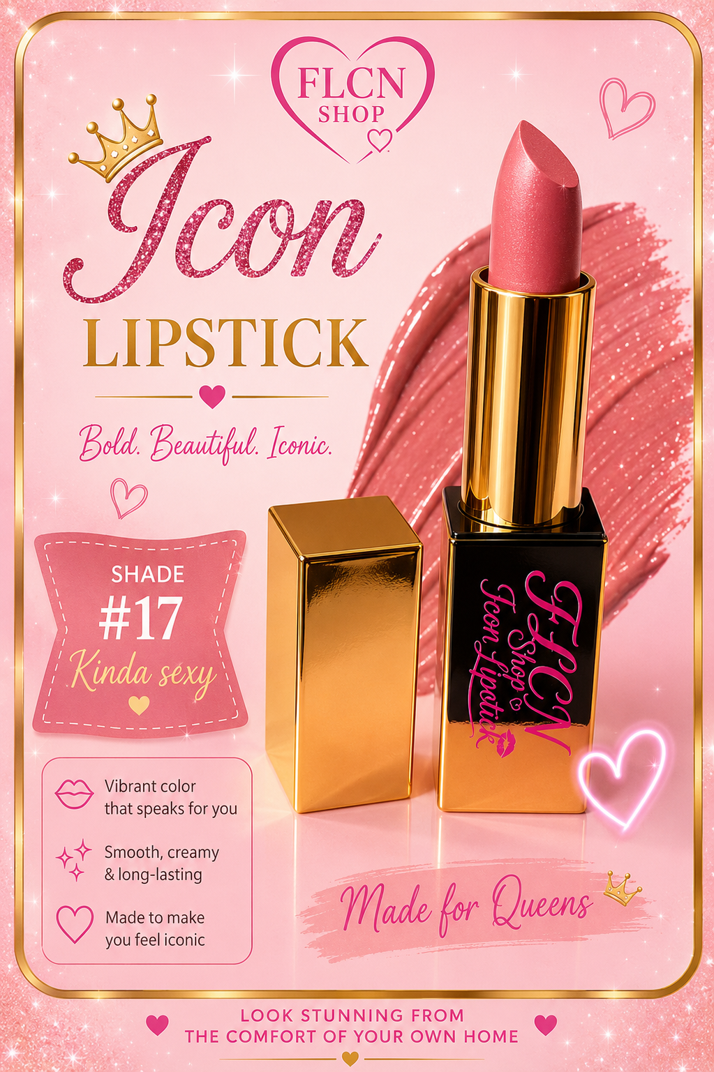 FLCN Icon Lipstick | Creamy Long-Lasting Lipstick | Shades #10–#24