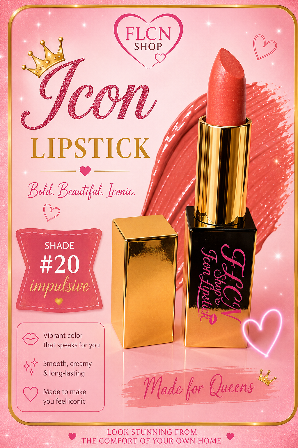 FLCN Icon Lipstick | Creamy Long-Lasting Lipstick | Shades #10–#24