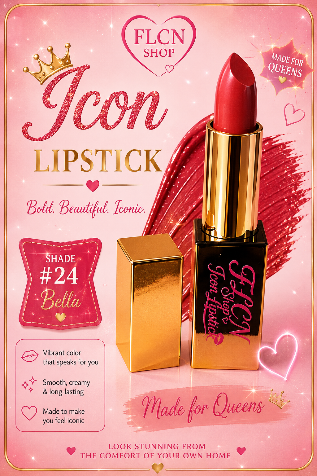 FLCN Icon Lipstick | Creamy Long-Lasting Lipstick | Shades #10–#24