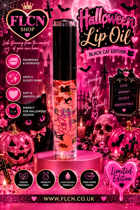 Halloween Lip Oil | Limited Edition Pumpkin & Black Cat | FLCN Shop