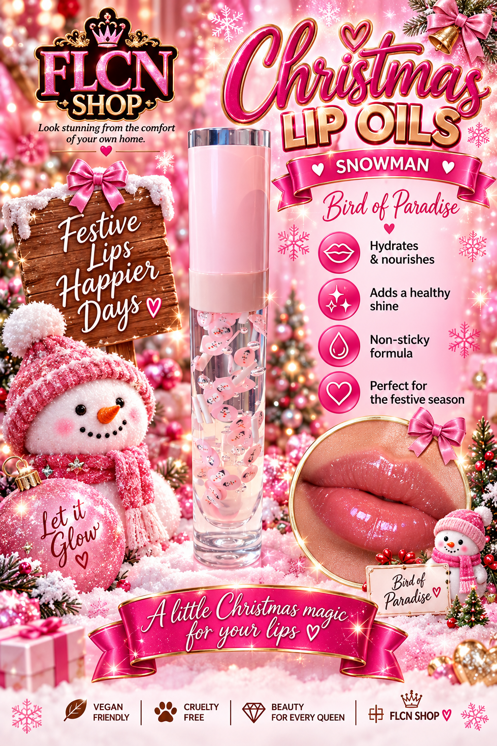 Christmas Lip Oil | Festive Flavoured Lip Gloss – FLCN Shop
